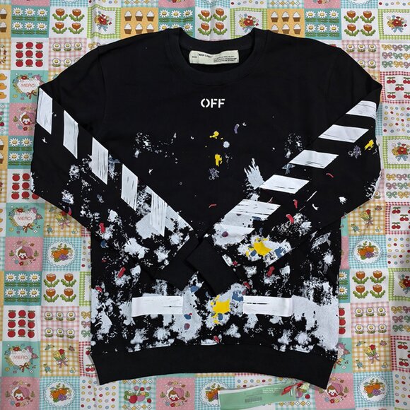 Off-White Black Long-Sleeved Sweatshirt - Picture 1 of 9